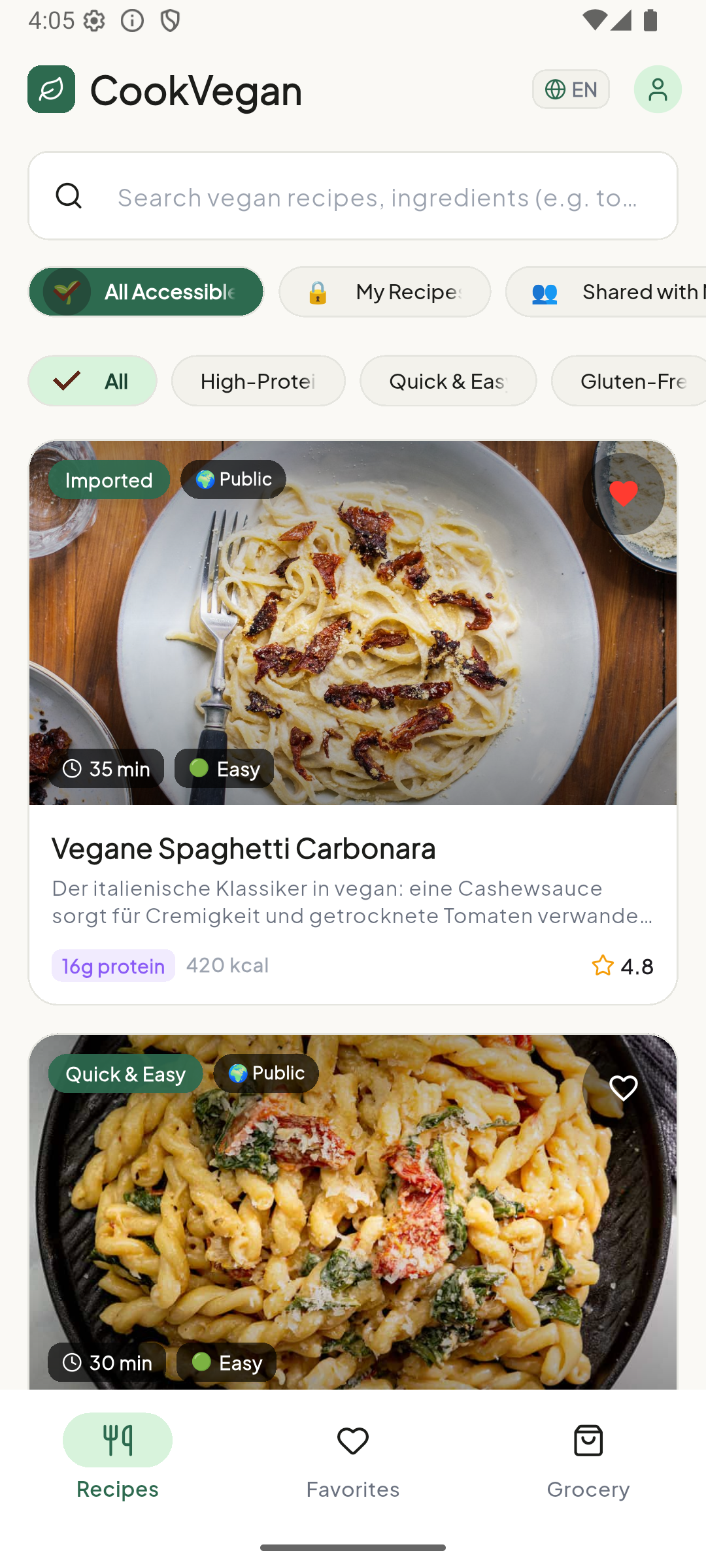 CookVegan App Screenshot Rezept-Details