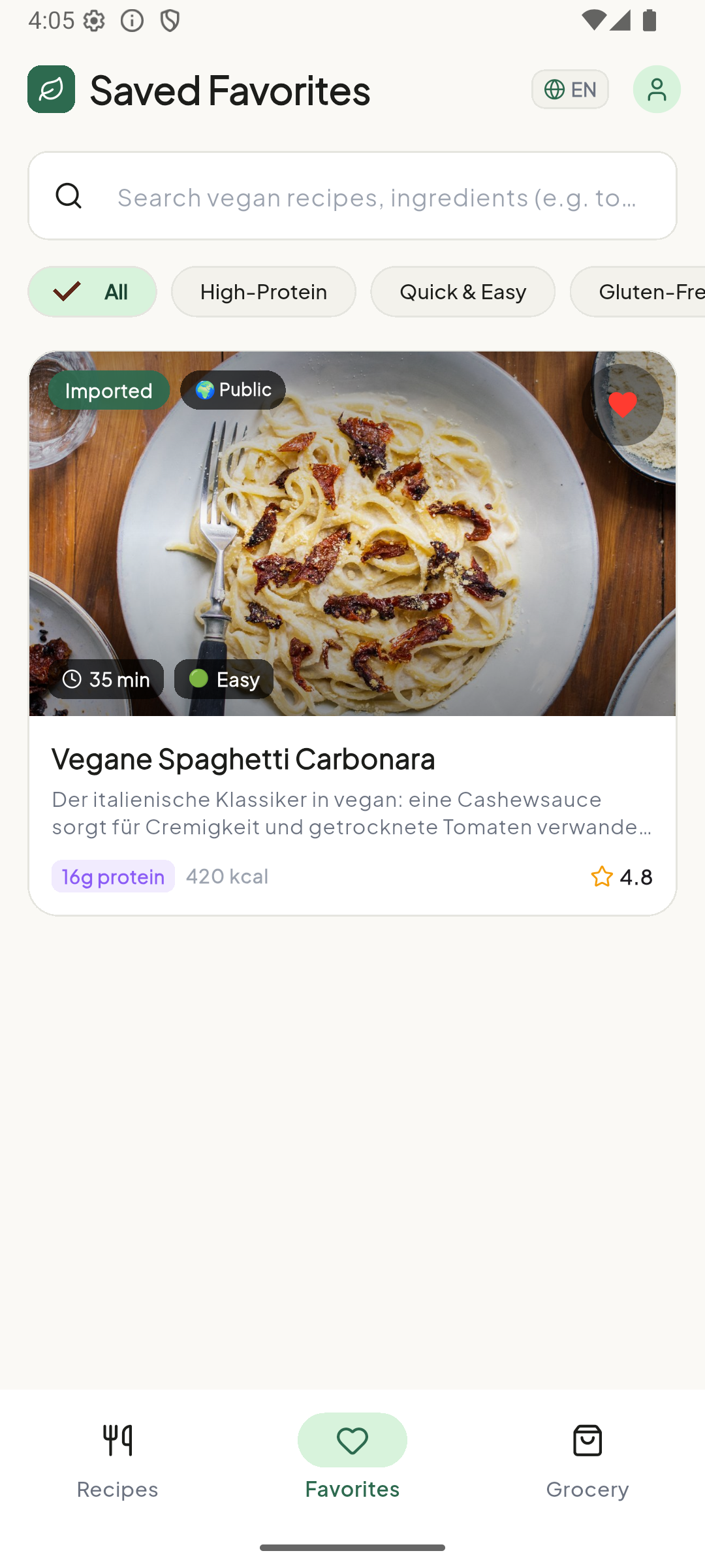 CookVegan Smarte Einkaufsliste