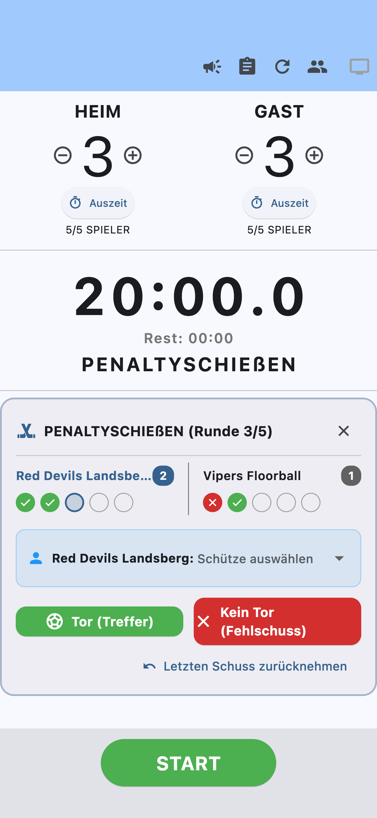 Floorball Clock Android Penaltyschießen